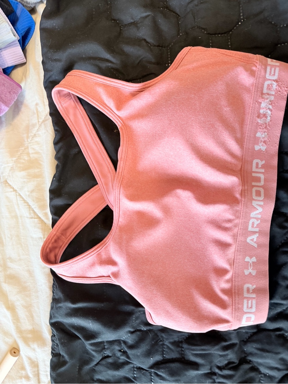 Under Armour Pink Racerback Sports Bra with Branded Elastic Band